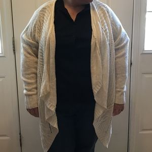 Knitted drape front cardigan